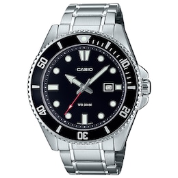 Casio Diver Men's Black Dial Stainless Steel Watch