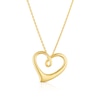 Thumbnail Image 1 of 18ct Yellow Gold Open Heart Cubic Zirconia Pendant 17.5&quot; Necklace