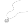 Thumbnail Image 2 of Sterling Silver Platinum Plated Pavé Set CZ Heart Halo Pendant 16+2&quot; Necklace