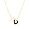 Thumbnail Image 1 of 9ct Yellow Gold Linked Onyx Heart Adjustable 15.5+1&quot; Necklace