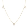 Thumbnail Image 1 of 9ct Yellow Gold Mother Of Pearl Heart Station 16+1&quot; Necklace