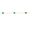 Thumbnail Image 2 of 9ct Yellow Gold Malachite Heart Station 7.5&quot; Bracelet