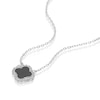 Thumbnail Image 2 of Sterling Silver Rhodium Plated Black Agate Clover & CZ Pendant 15.75+2&quot; Necklace