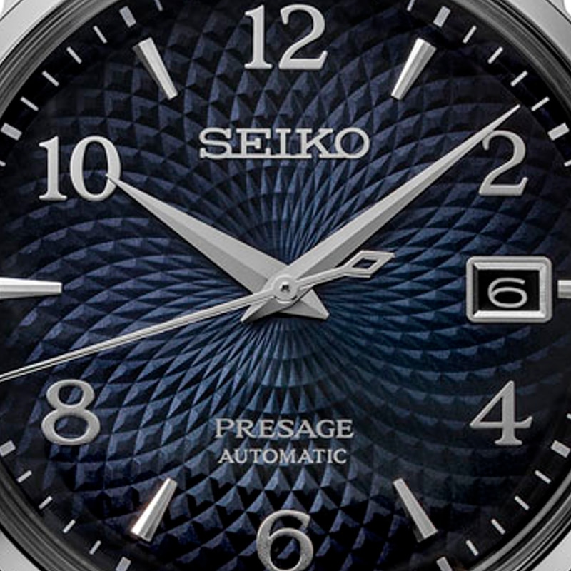 Main Image 5 of Seiko Men's Presage &quot;Old Clock&quot; Cocktail Blue Leather Strap Watch