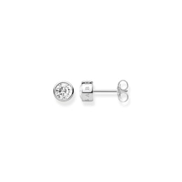 Thomas Sabo Sterling Silver Cubic Zirconia Bezel Set Stud Earrings