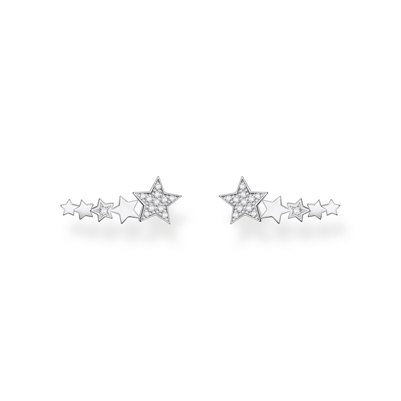 Main Image 1 of Thomas Sabo Sterling Silver Cubic Zirconia Star Ear Climber Stud Earrings