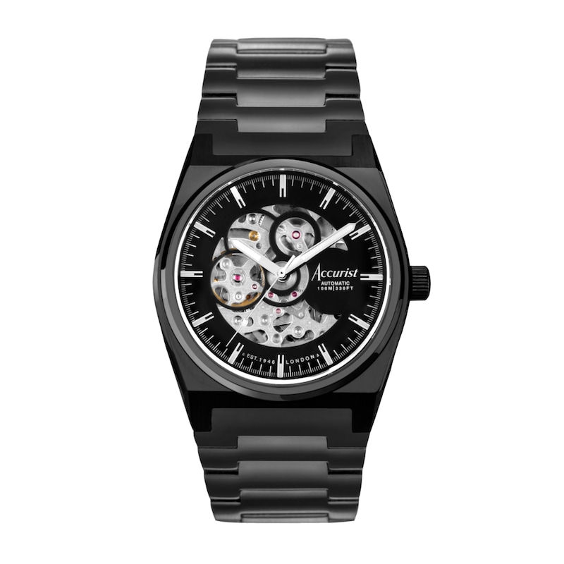 Main Image 1 of Accurist Men's Origin Skeleton Automatic Black Stainless Steel Bracelet Watch