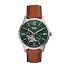 Thumbnail Image 1 of Fossil Men's Green Open Heart Dial Brown Leather Strap Watch