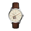 Thumbnail Image 1 of Fossil Men's Cream Open Heart Dial Brown Leather Strap Watch