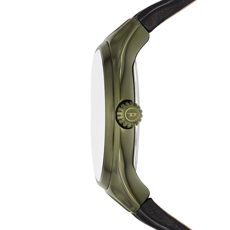 Main Image 2 of Diesel Streamline Men's Green Iridescent Dial Black Leather Strap Watch