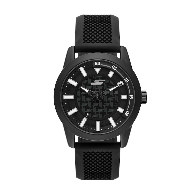 Main Image 1 of Skechers Men's Pickleball Black Tone Silicone Strap Watch