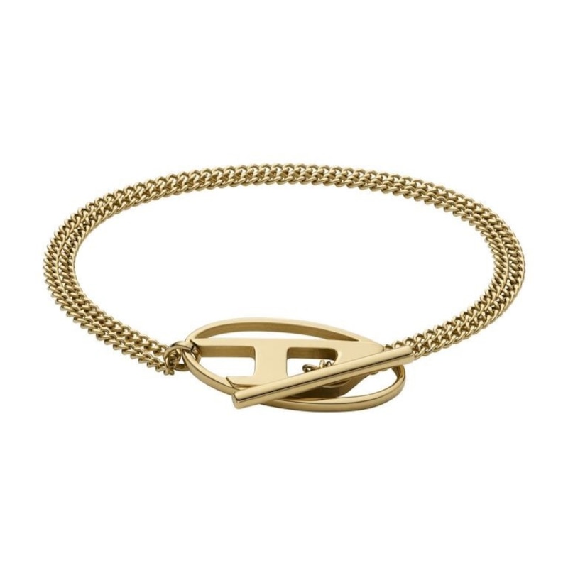 Main Image 1 of Diesel Men's Gold Tone 'D' Toggle Closure Bracelet