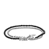 Thumbnail Image 1 of Diesel Men's Sterling Silver Bold Logo Double Strand Beaded Bracelet