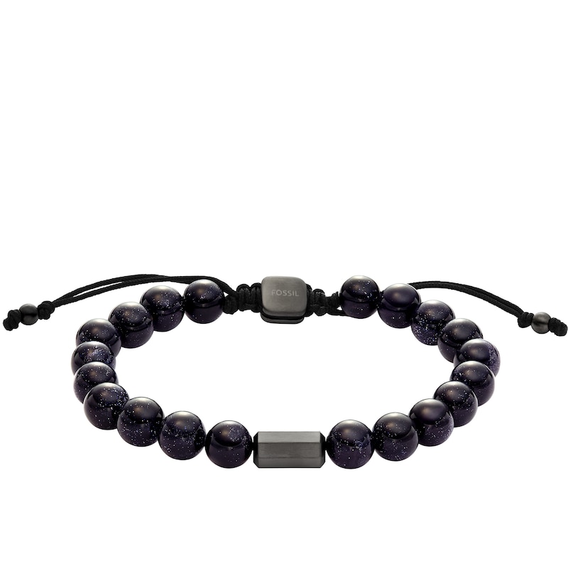 Main Image 1 of Fossil Men's Galaxy Beads Navy Reconstructed Sandstone Beaded Bracelet