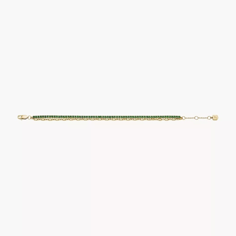 Main Image 4 of Fossil Ladies' Heritage D-Link Glitz Gold Tone Crystal Chain Tennis Bracelet