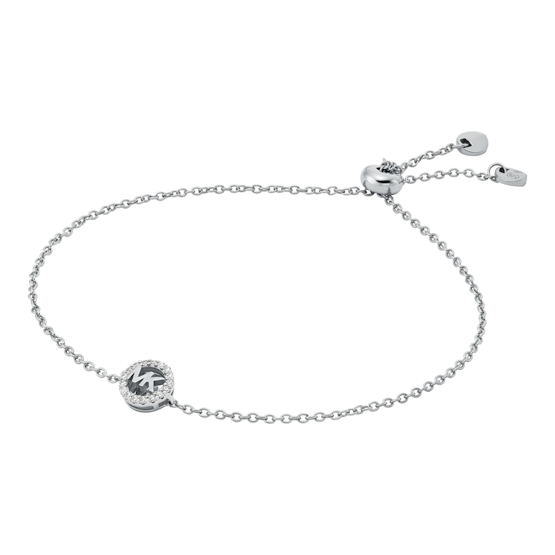 Main Image 1 of Michael Kors Ladies' Sterling Silver Rhodium Plated Slider Chain Bracelet