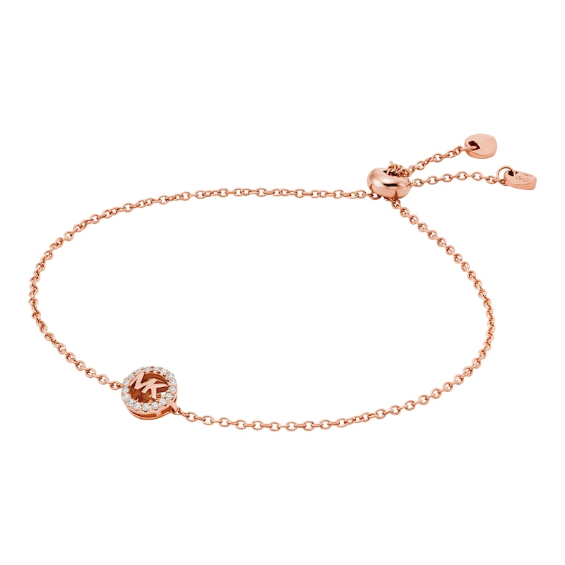 Main Image 1 of Michael Kors Ladies' 14ct Rose Gold Plated Sterling Silver Slider Chain Bracelet