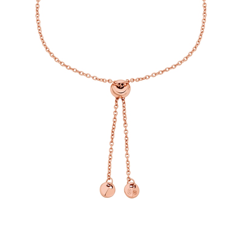 Main Image 2 of Michael Kors Ladies' 14ct Rose Gold Plated Sterling Silver Slider Chain Bracelet