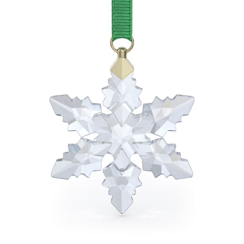 Main Image 1 of Swarovski Annual Edition Green Ribbon Little Snowflake Ornament 2024