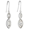 Thumbnail Image 1 of Sterling Silver Twist Navette Crystal Drop Earrings