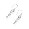 Thumbnail Image 2 of Sterling Silver Round Bezel Set Purple Cubic Zirconia Drop Earrings