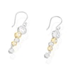 Thumbnail Image 2 of Sterling Silver & Gold Plate Round Bezel Set Cubic Zirconia Drop Earrings