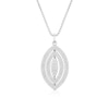 Thumbnail Image 1 of Sterling Silver Navette Cubic Zirconia Spinning Pendant Necklace