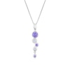 Thumbnail Image 1 of Sterling Silver Round Bezel Set Purple Cubic Zirconia Pendant Necklace