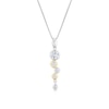 Thumbnail Image 1 of Sterling Silver & Gold Tone Round Bezel Set Cubic Zirconia Pendant Necklace