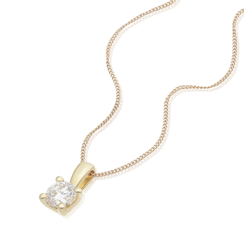 Main Image 2 of 9ct Yellow Gold 0.30ct Lab Grown Diamond Pendant Necklace