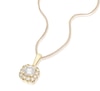 Thumbnail Image 2 of 9ct Yellow Gold 0.25ct Lab Grown Diamond Cushion Halo Pendant Necklace