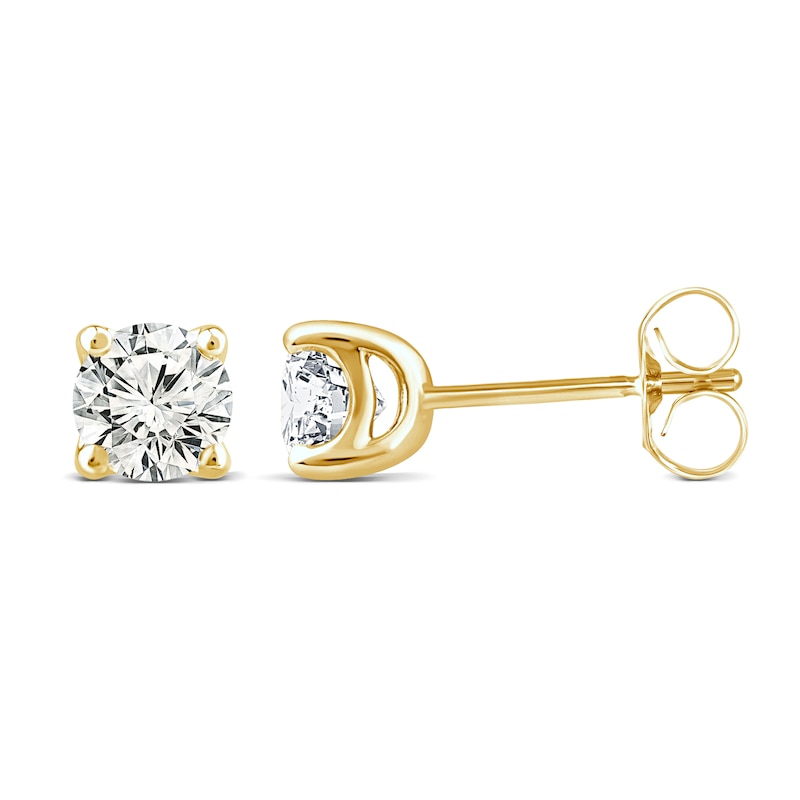 Main Image 1 of 9ct Yellow Gold 1ct Lab Grown Diamond Earrings