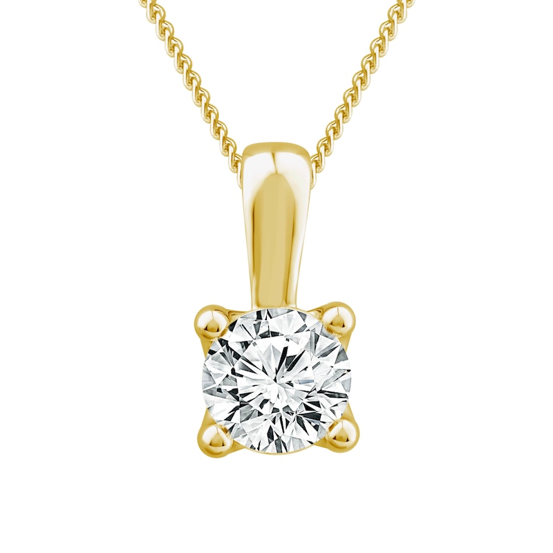 Main Image 1 of 9ct Yellow Gold 1ct Lab Grown Diamond Necklace