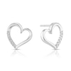 Thumbnail Image 1 of Sterling Silver Diamond Heart Stud Earrings