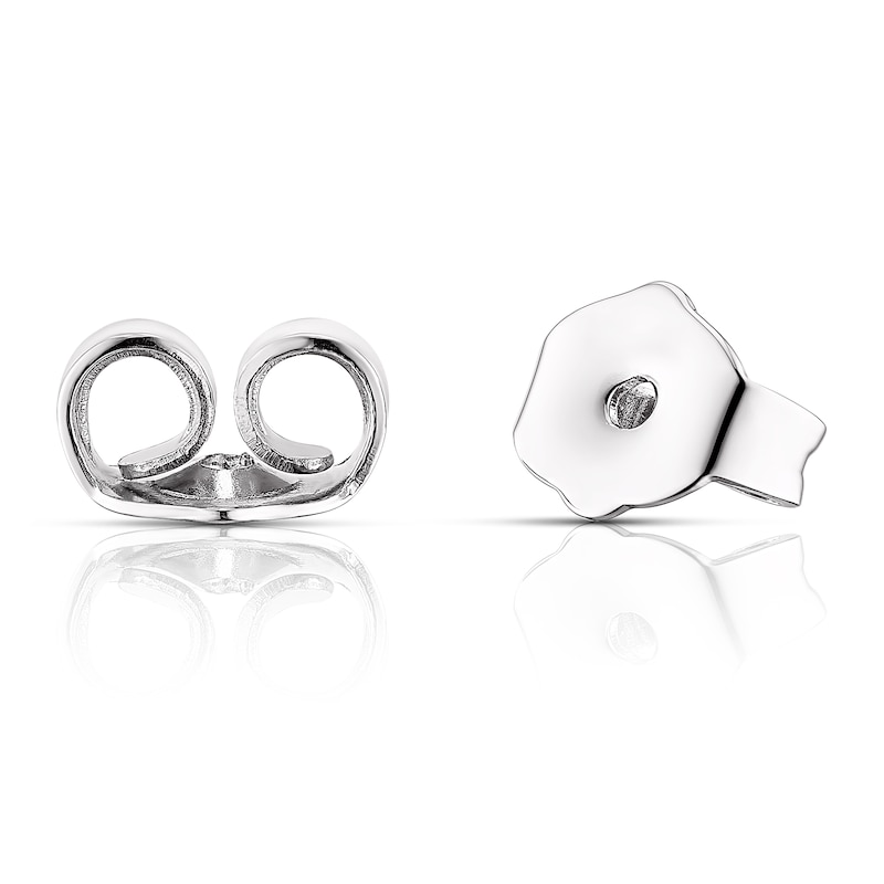 Main Image 2 of Sterling Silver Diamond Heart Stud Earrings