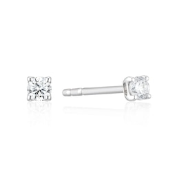 9ct White Gold Diamond Solitaire Stud Earrings