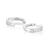 Thumbnail Image 2 of 9ct White Gold 0.10ct Diamond Double Row Hoop Earrings