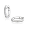 Thumbnail Image 1 of 9ct White Gold Diamond Channel Set Hoop Earrings