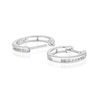 Thumbnail Image 2 of 9ct White Gold Diamond Channel Set Hoop Earrings