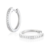 Thumbnail Image 1 of 9ct White Gold 0.15ct Diamond Channel Set Hoop Earrings