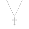 Thumbnail Image 1 of Sterling Silver Diamond Cross Pendant Necklace