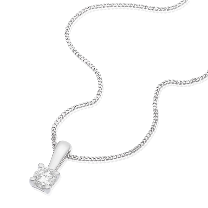 Main Image 2 of 9ct White Gold Diamond Solitaire Pendant Necklace