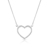 Thumbnail Image 1 of 9ct White Gold Diamond Heart Pendant Necklace