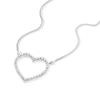 Thumbnail Image 2 of 9ct White Gold Diamond Heart Pendant Necklace