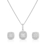 Thumbnail Image 1 of 9ct White Gold 0.33ct Diamond Square Cluster Earring & Necklace Box Set