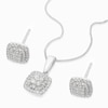 Thumbnail Image 2 of 9ct White Gold 0.33ct Diamond Square Cluster Earring & Necklace Box Set