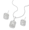 Thumbnail Image 2 of 9ct White Gold 0.33ct Diamond Princess Cut Earring & Necklace Box Set