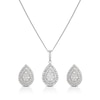 Thumbnail Image 1 of 9ct White Gold 0.33ct Diamond Pear Shaped Earring & Necklace Box Set