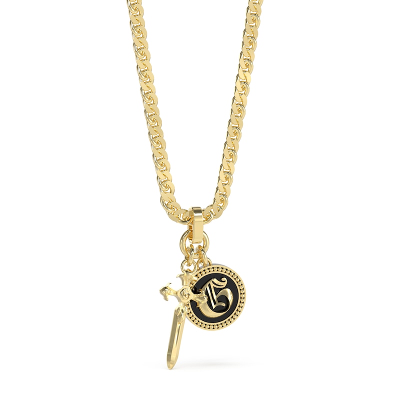 Main Image 1 of Guess Men's Dagger & G Charm Pendant Long Chain Necklace