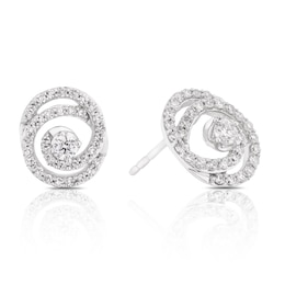 9ct White Gold 0.40ct Lab Grown Diamond Interlink Circle Stud Earrings